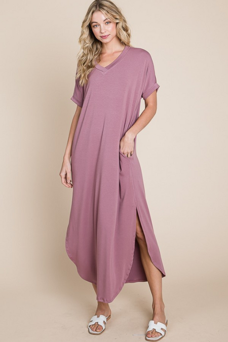 Smoked Waist Purple Dress Print
