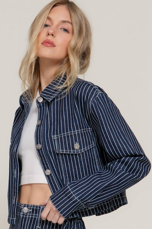 Striped Jean Jacket
