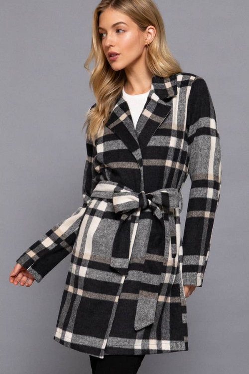 Black and White Plaid Jacket