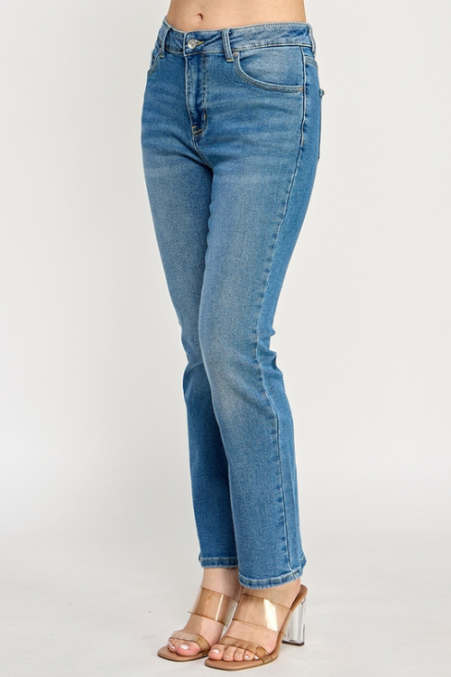 Mid Rise Jeans Straight Leg