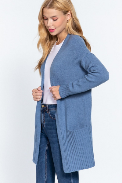 Sweater Cardigan w/Pockets Classic Blue