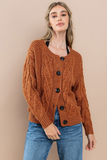 Cardigan Sweater Rust w / Buttons