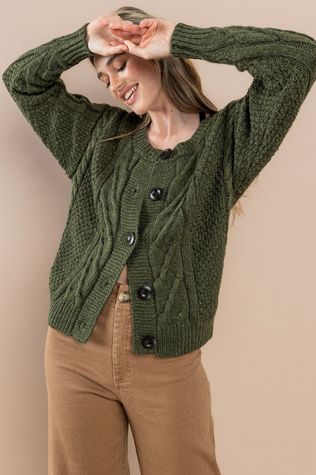 Olive Knit Cardigan