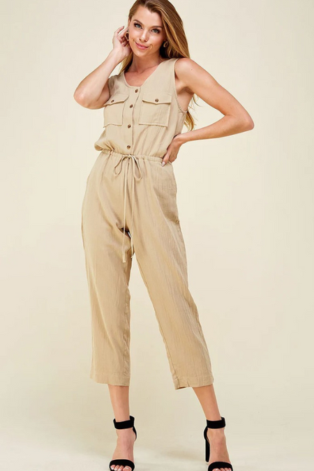 Button Down Taupe Bodysuit