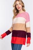 Colour Block Sweater Crew Neck