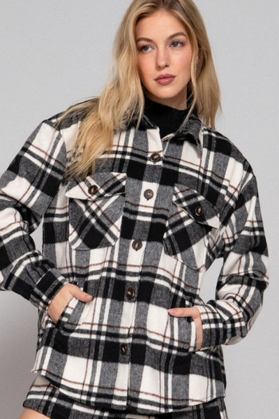 Plaid Black/Brown Casual Jacket