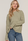 Raised Seam Olive Sweater